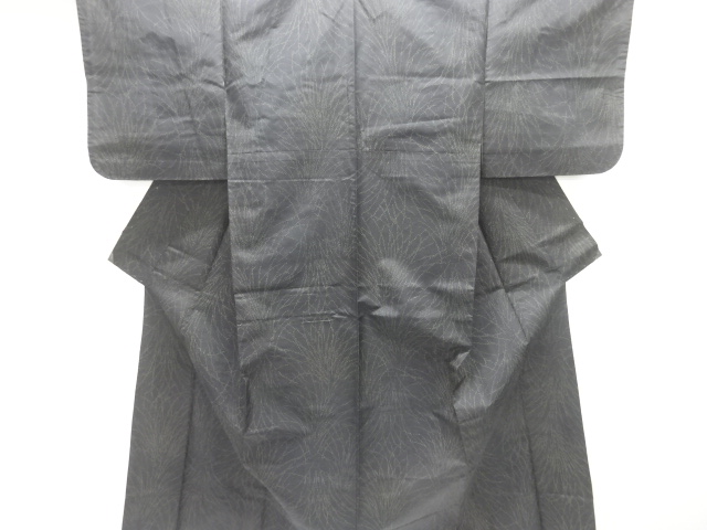 アンティーク　草葉模様本場大島紬着物（染）